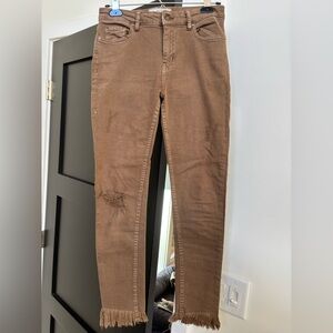 Free People Brown Denim Cropped Jeans
